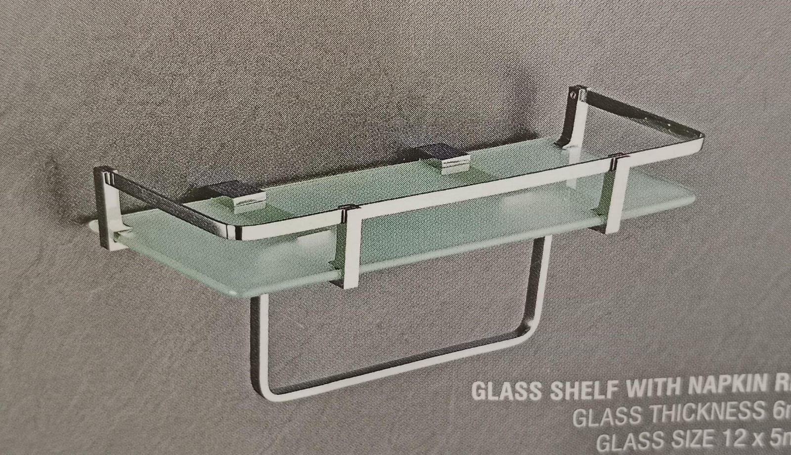 DECOR GLASS SHELF WITH NAPKIN RING GS068